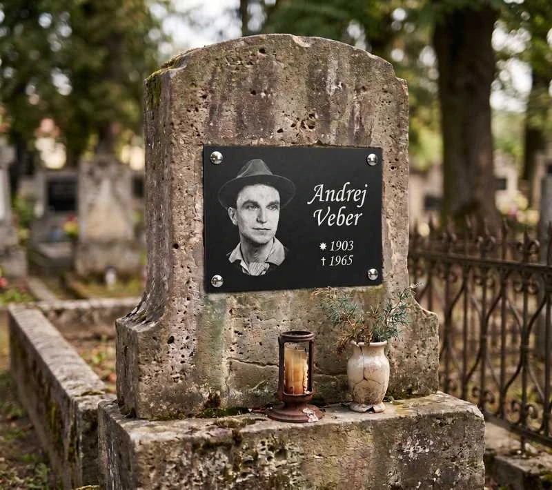 Náhrobná tabuľka obdĺžnik s fotkou