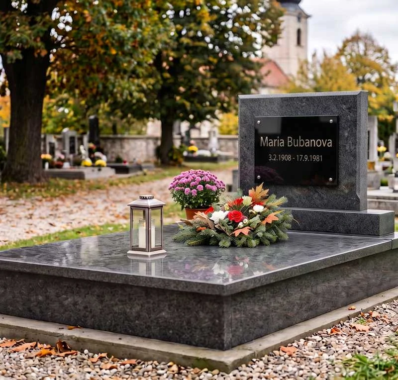 Náhrobná tabuľa obdĺžnik písmo strieborné
