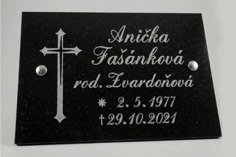 Náhrobná tabuľa žulová obdĺžnik (hrúbka 1cm)