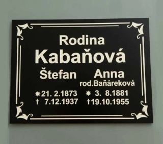 Náhrobná tabuľka obdĺžnik - rôzne veľkosti