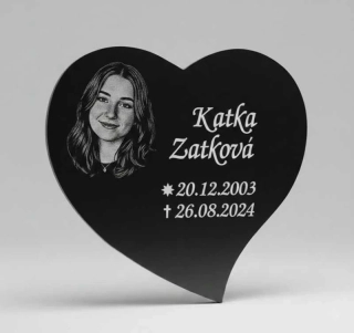 Náhrobná tabuľa srdce s fotkou