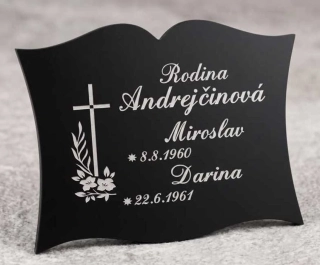 Náhrobná tabuľa kniha 40x26cm