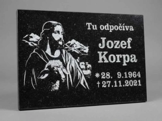 Náhrobná tabuľa žulová obdĺžnik 30x60cm  (hrúbka 1cm)