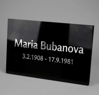 Náhrobná tabuľa obdĺžnik písmo strieborné